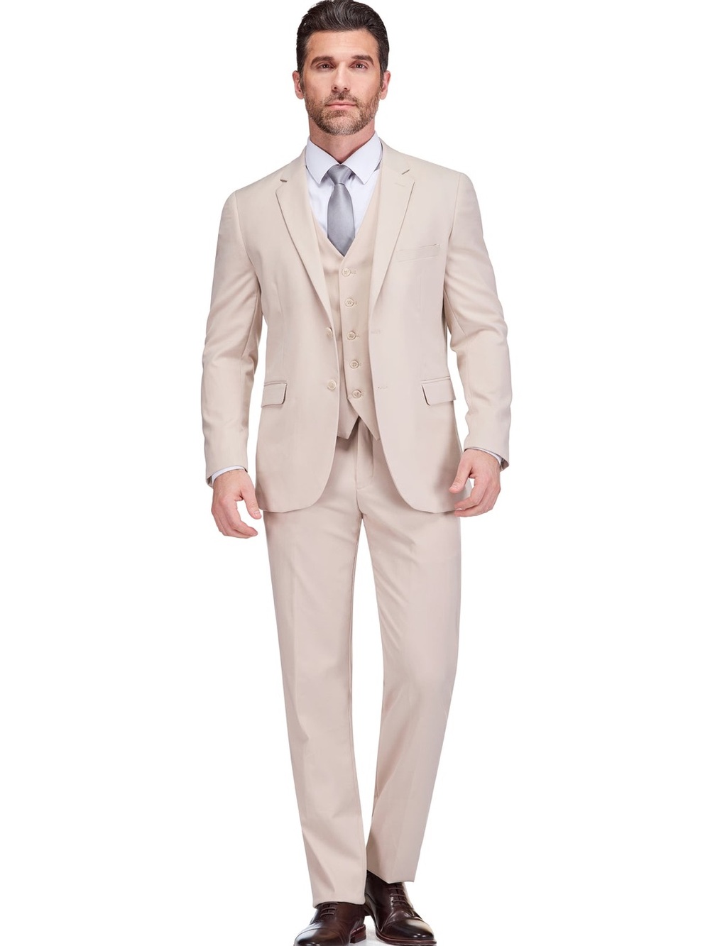 Braveman • NWT $350 US Men's Two-Piece Cream Suit Tailored Blazer and Vest